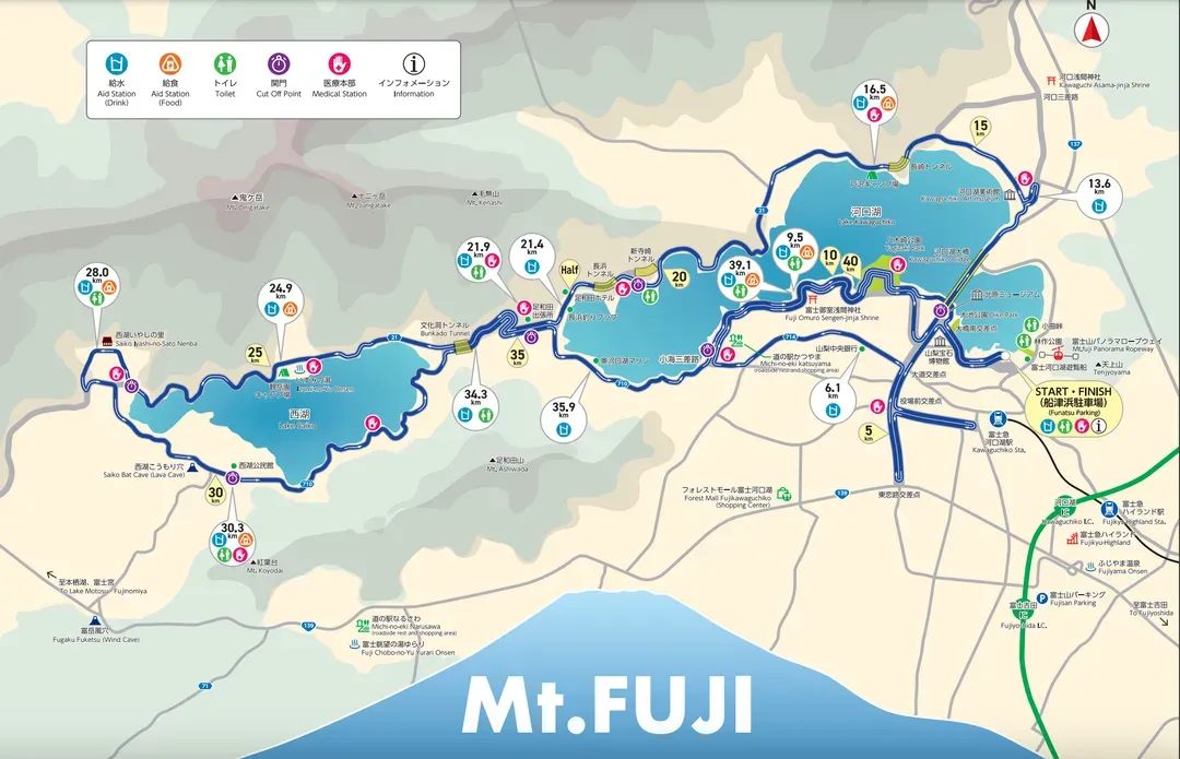 富士山馬拉松路線圖－全馬（賽事活動以大會最終公佈為準）