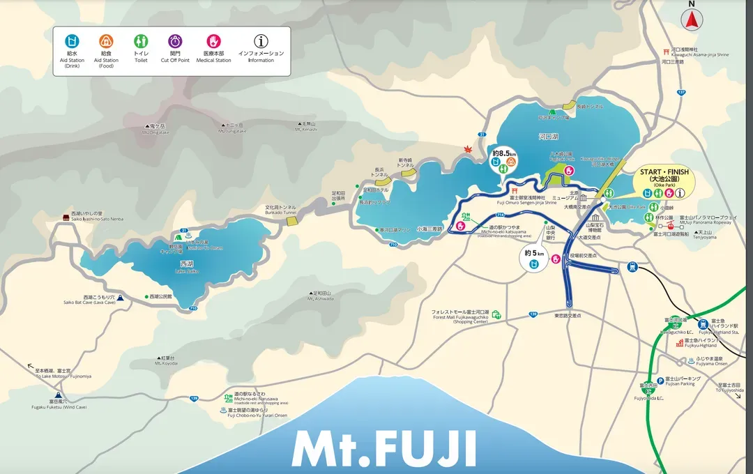 富士山馬拉松路線圖－慈善跑（賽事活動以大會最終公佈為準）