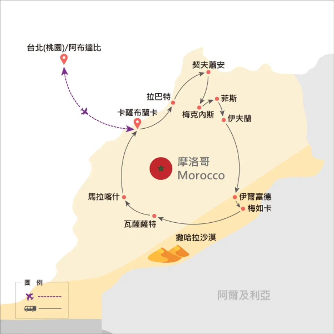 地圖僅提供路線示意參考,並未依照比例繪製,請見諒。-