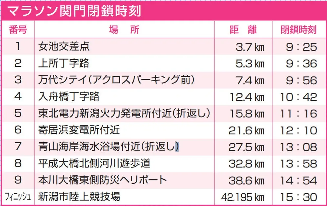 全馬限制點 (2025年資訊, 僅供參考)