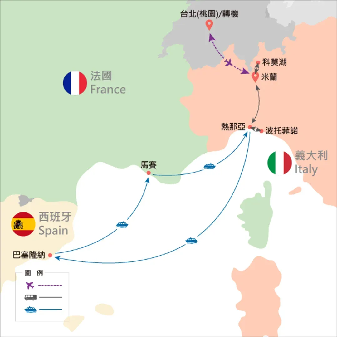 地圖僅提供路線示意參考，並未依照比例繪製，請見諒。-