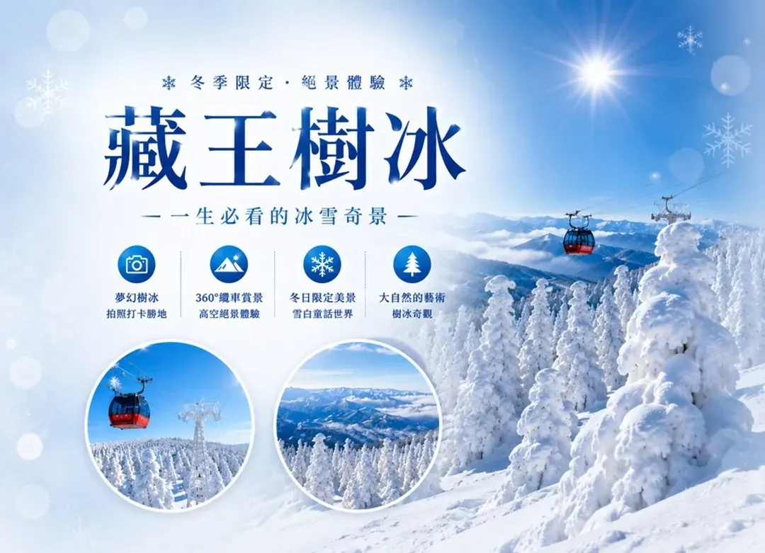 東北藏王樹冰6日.雪上活動.絕美銀山溫泉.會津若松.和牛燒肉.採草莓.百年料亭.三溫泉饗宴(入住百選溫泉)