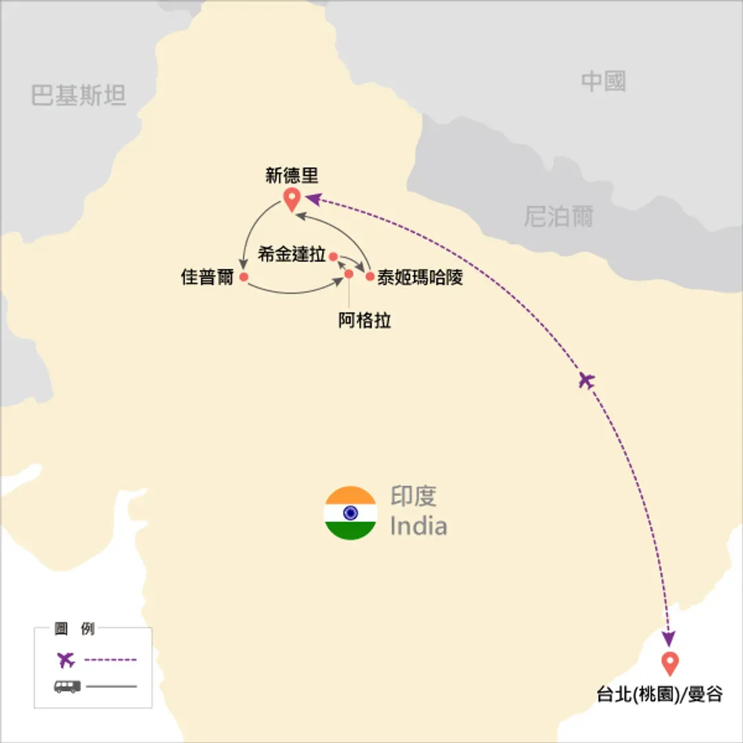 地圖僅提供路線示意參考，並未依照比例繪製，請見諒。-
