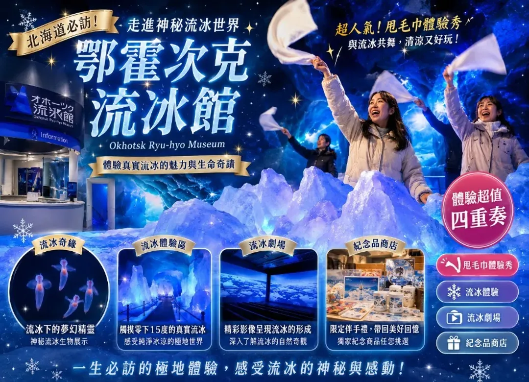 極夢幻北海道流冰童話6日.雪上獨木舟.丹頂鶴.企鵝遊行.阿寒戲雪四合一.冰瀑祭.三大螃蟹吃到飽 (入住四溫泉)-8
