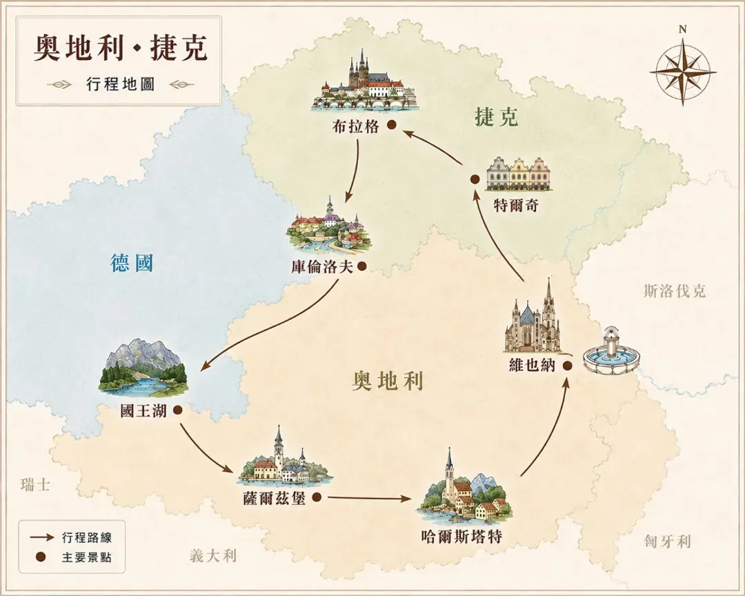 奧捷地圖