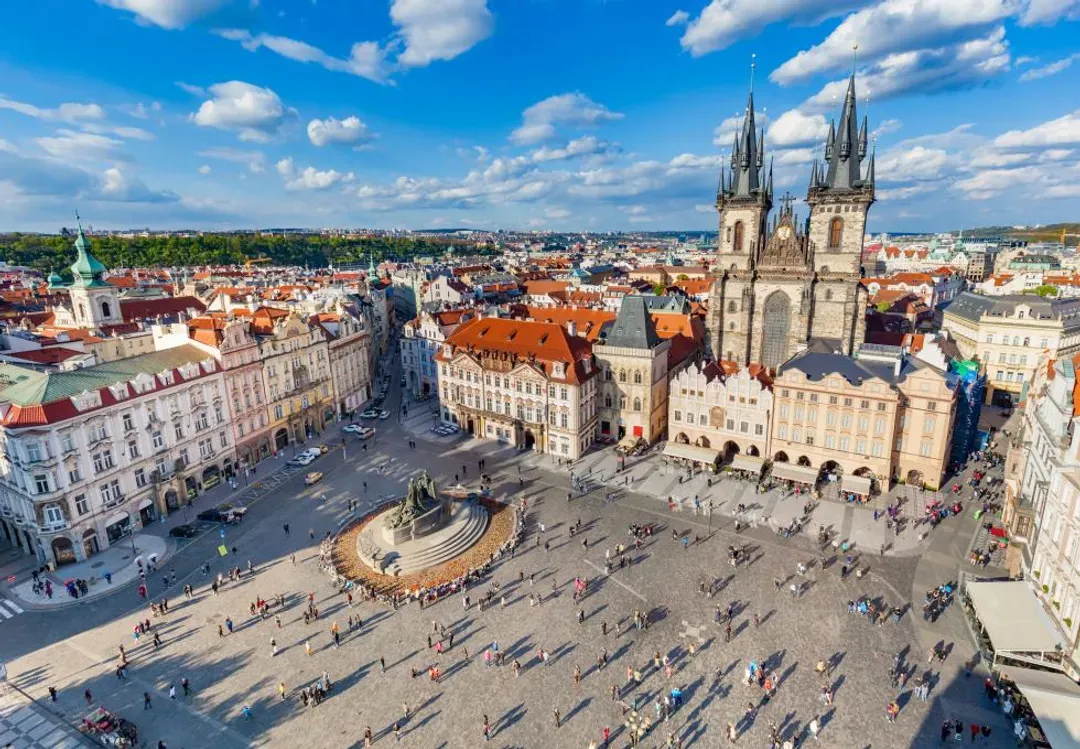 Prague Old Town Square Astronomical Clock walking