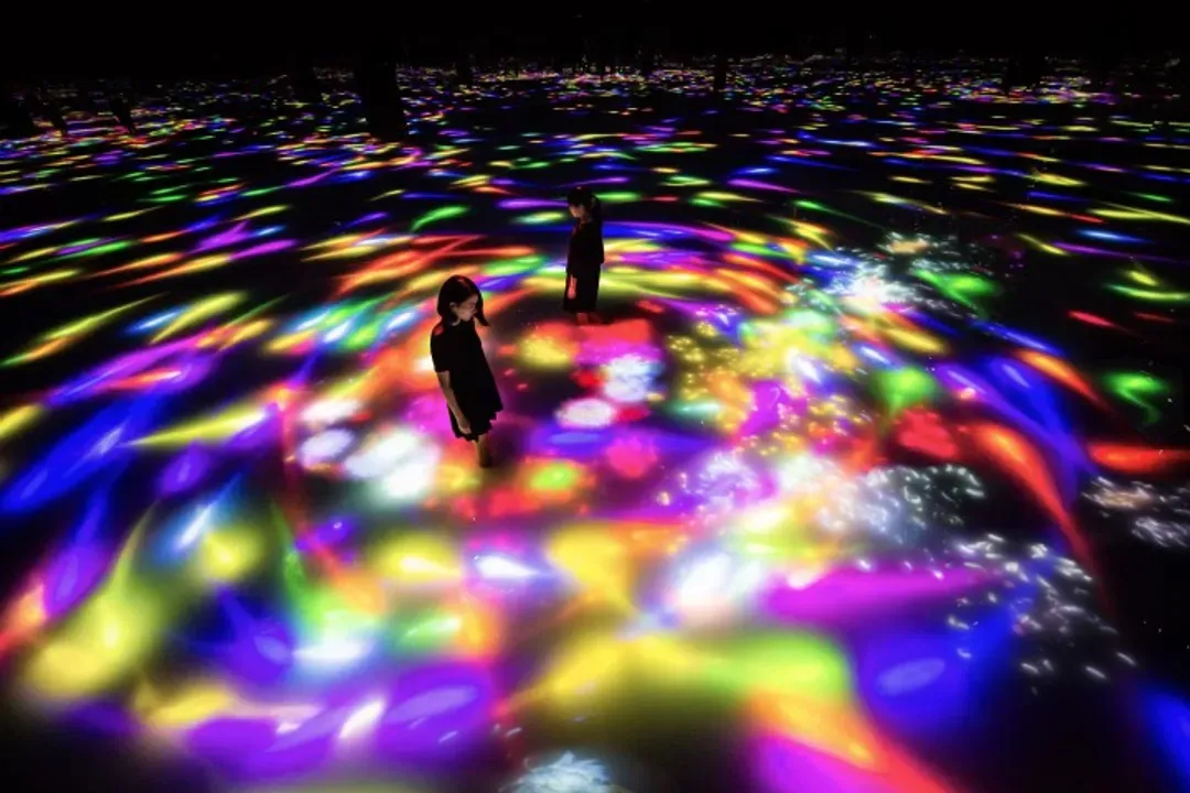 teamLab《錦鯉與人共舞所描繪之水面圖──無限》© teamLab-teamLab Planets TOKYO(豐洲光影美術展)