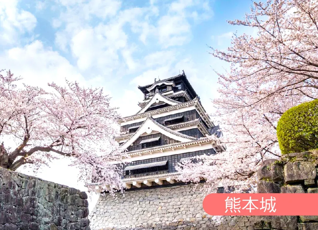 九州櫻花戀雙溫泉5日.舞鶴公園.巨瀨川櫻並木.竹田岡城址.神話高千穗峽.熊本城.夢幻金鱗湖.別府湯布院小鎮