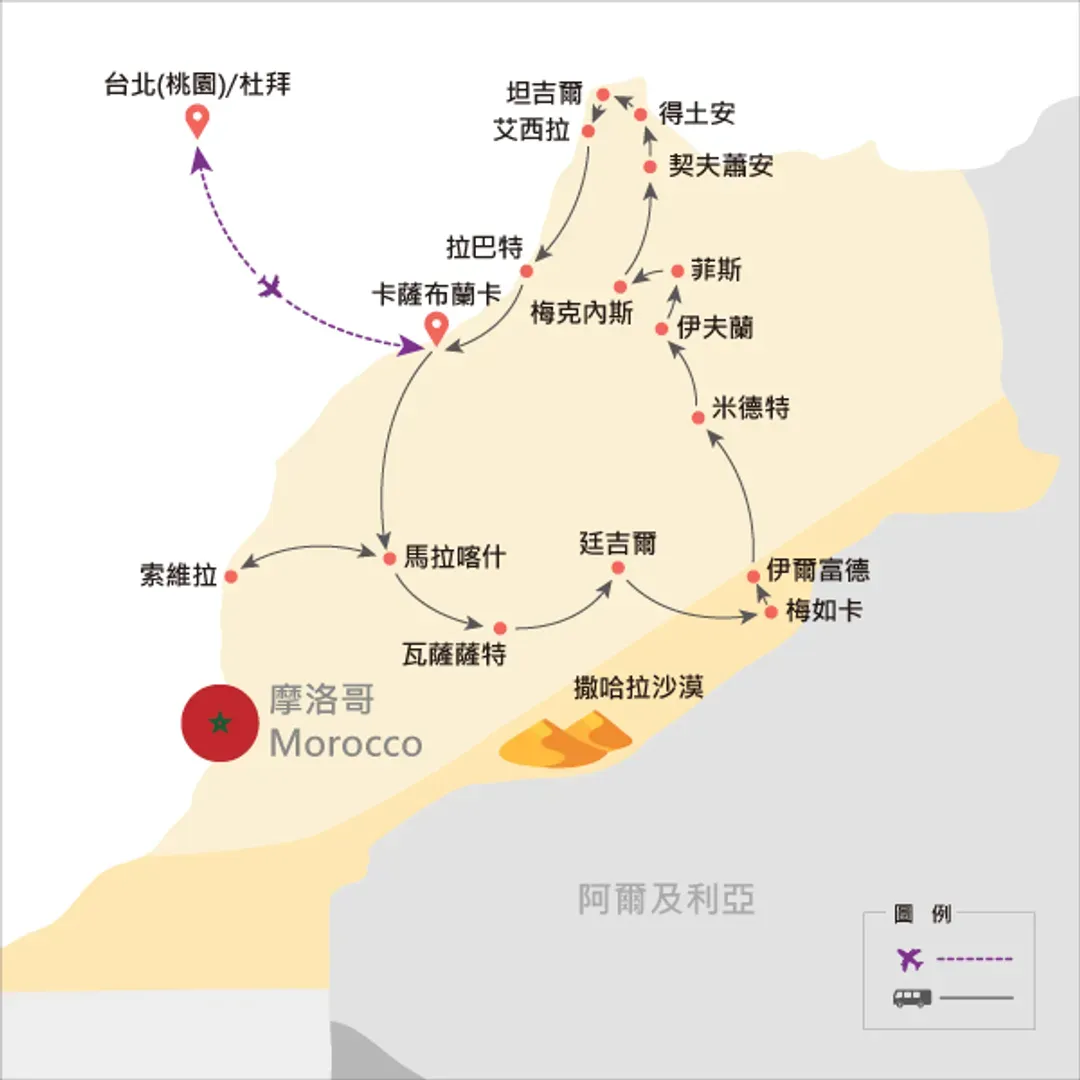 地圖僅提供路線示意參考，並未依照比例繪製，請見諒。-
