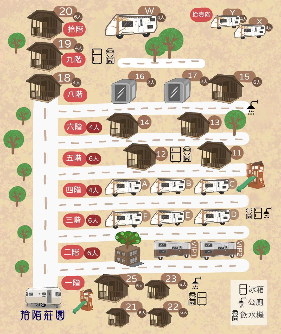 拾階莊園｜豪華露營車、小木屋、近內灣老街
