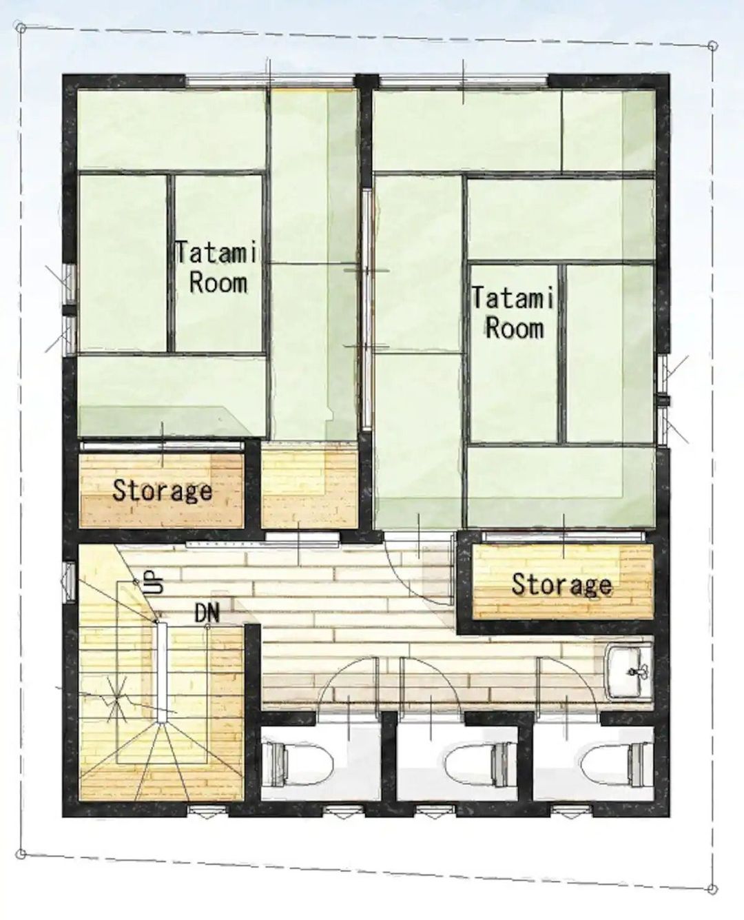 5min walk to Asakusa/ 2BR, 1LR/2 toilets, 1 bathroom/90㎡/Max 6pax/Japanese-style villa
