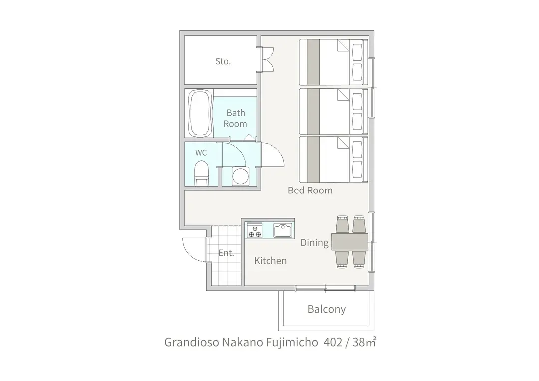 Grandioso 中野-1｜中野富士见町站歩行5分/直达新宿站