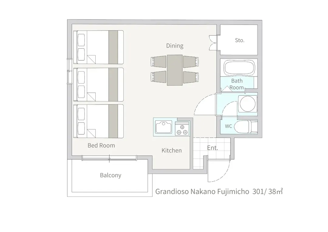 Grandioso 中野-2｜中野富士见町站歩行5分/直达新宿站