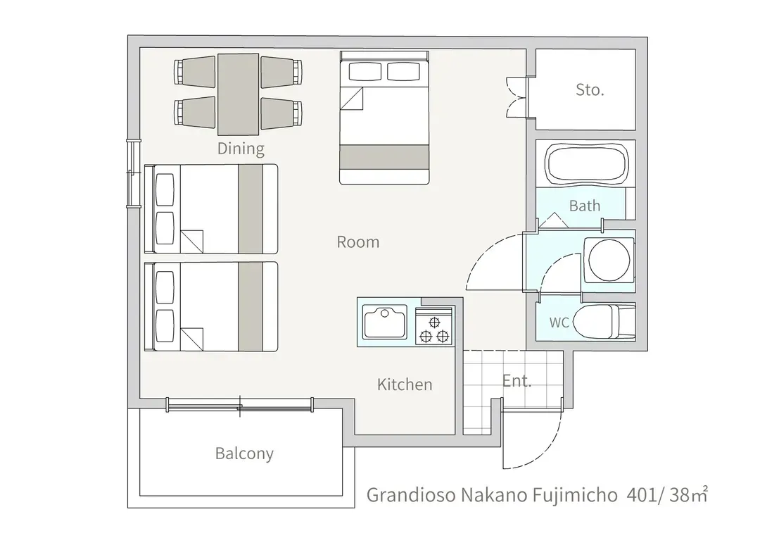 Grandioso 中野-5｜中野富士见町站歩行5分/直达新宿站
