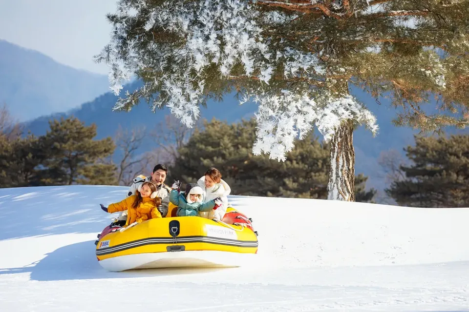 韓國滑雪自由行 【首爾出發】洪川大明SONO滑雪度假村-冰雪樂園一天團｜趣味雪橇、冰球體驗