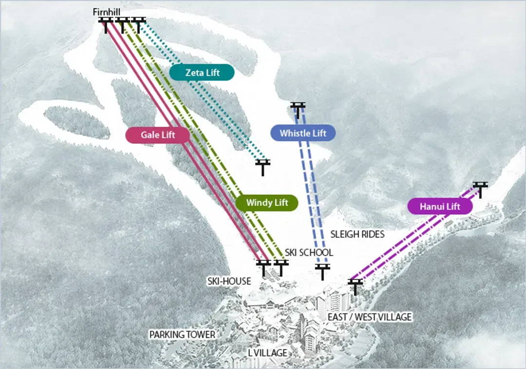 昆池岩滑雪渡假村-吊車路線