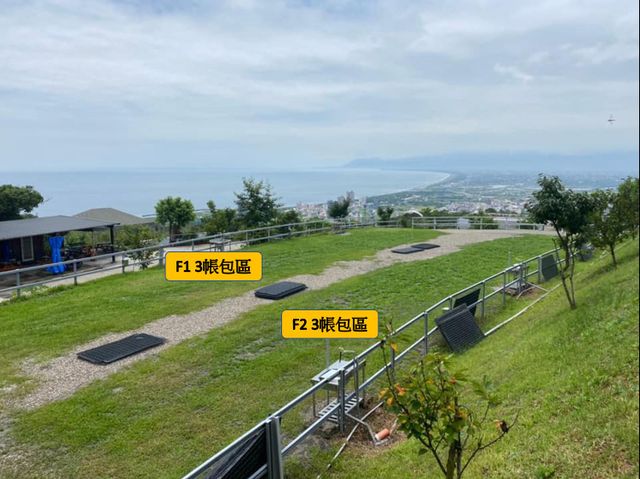 微笑灣休閒農場｜無邊際泳池、百萬夜景、景觀露營車-【自搭帳】F2區-草地碎石區 34m*6m ll 三帳包區-3