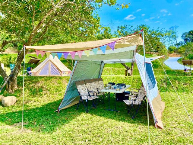 斷橋部落 • 輕奢露營｜獨家5折起！交通便利、贈豪華烤肉晚餐-【懶人露營】華麗鐘型帳-9