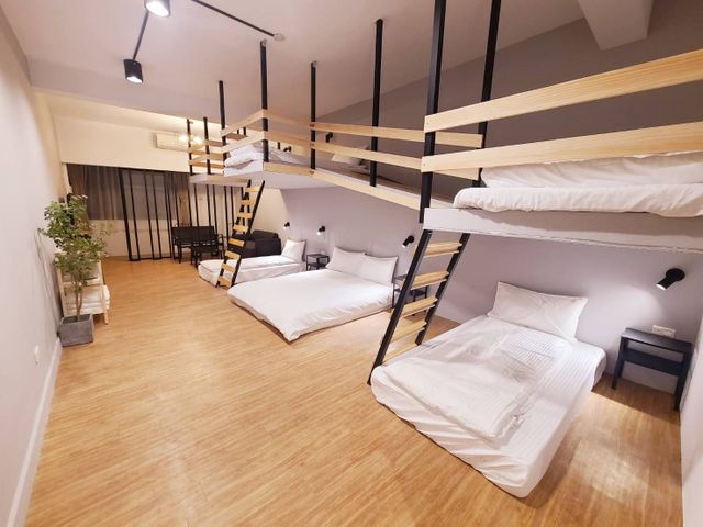 沿森漫島 Sleep Inn｜可12-17人包棟、近台南孔廟/火車站、設有點心區/浴缸房型-焦糖可可六人房-1