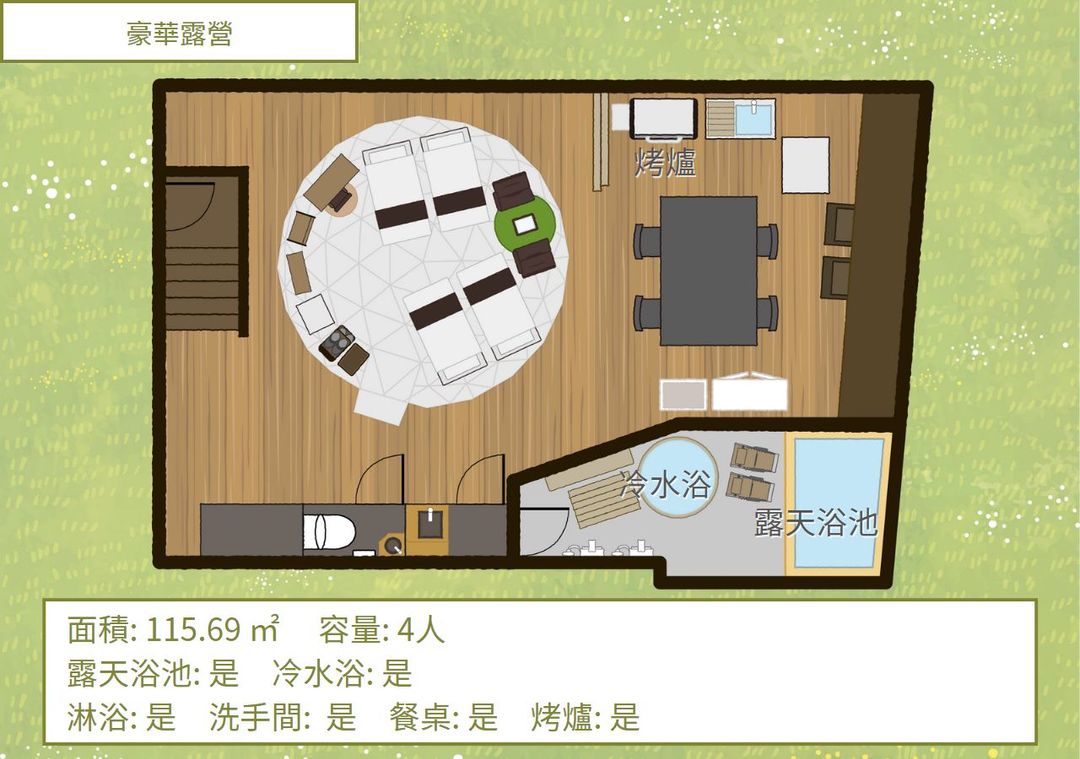 美肌之湯 小鹿野溫泉飯店｜圓頂帳篷豪華露營/露天&室內溫泉/三溫暖