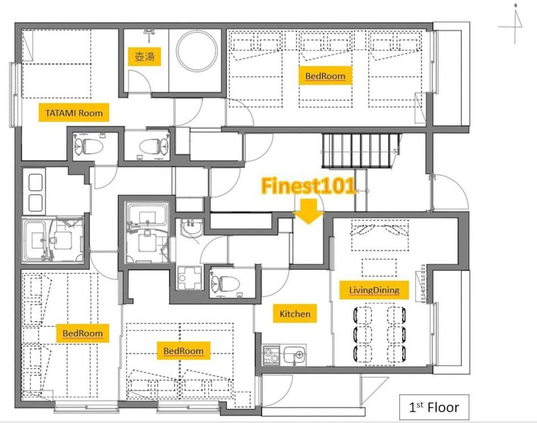 【LDK】Finest酒店式公寓｜多人划算/花園町站步行4分/天下茶屋站步行9分/方便至關西機場