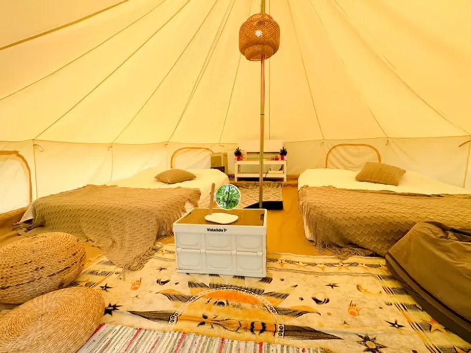 宜蘭露營,Leshan樂山環茶｜懶人露營附冷氣、星空電影、2-14人民宿包區、營火派對-【懶人露營】四人神殿帳