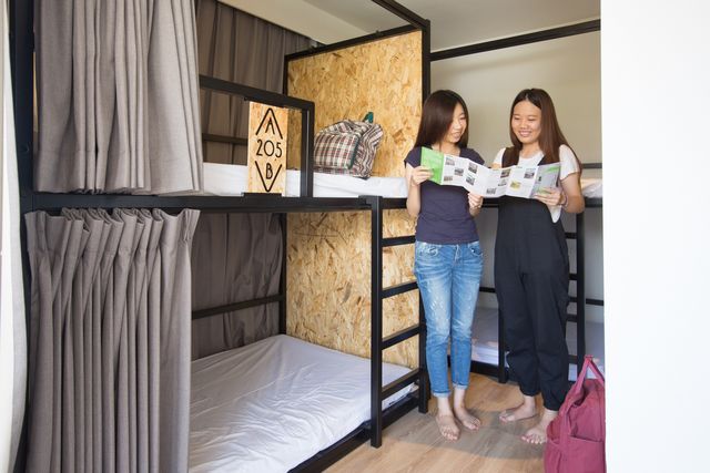 仲青行旅台南館|緊鄰海安路商圈、可選購背包房or套房房型-女性宿舍間的1張床位-4