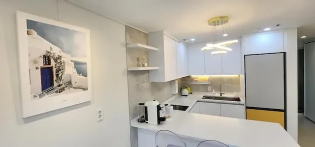 A clean kitchen with a new interior. A new modern touch interior