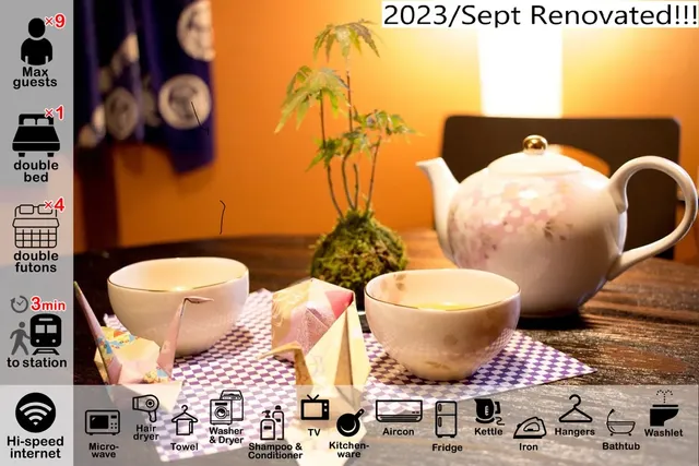 Y2023 東福寺之宿｜東福寺站步行2分/近京都站/直達奈良-包棟: 雙人日式被褥4組+雙人床1張-1