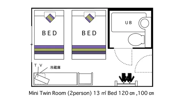 Twin room for 2 adults