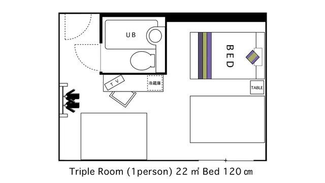 Triple room for 1 adult
