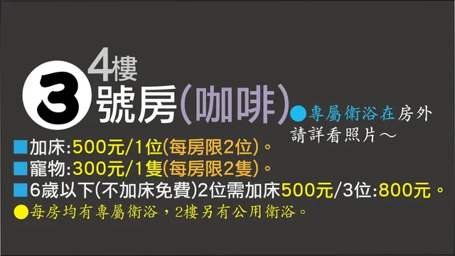 台南安平達古力的家-3號-四樓/咖啡(雙人房)(可另加床2位)(附專用衛浴)-1