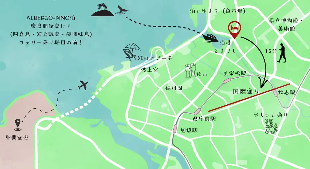泊二丁目旅居｜近那霸泊港/碼頭旅客總站大樓步行5分
