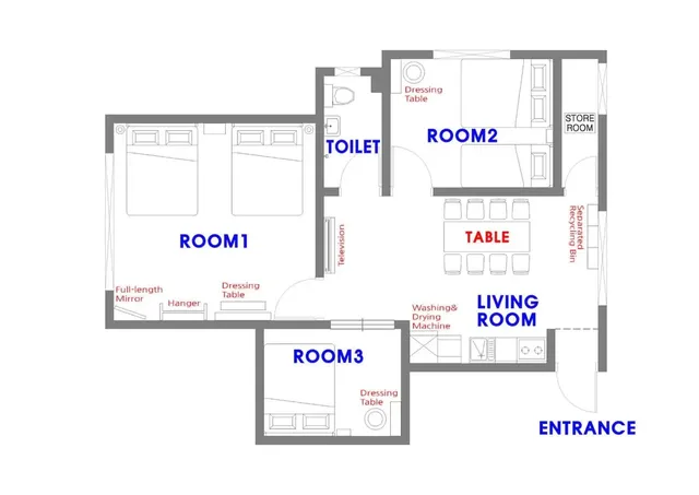 Crystal 弘大小屋-2｜近弘大入口站 家庭式公寓-2-9人入住-15