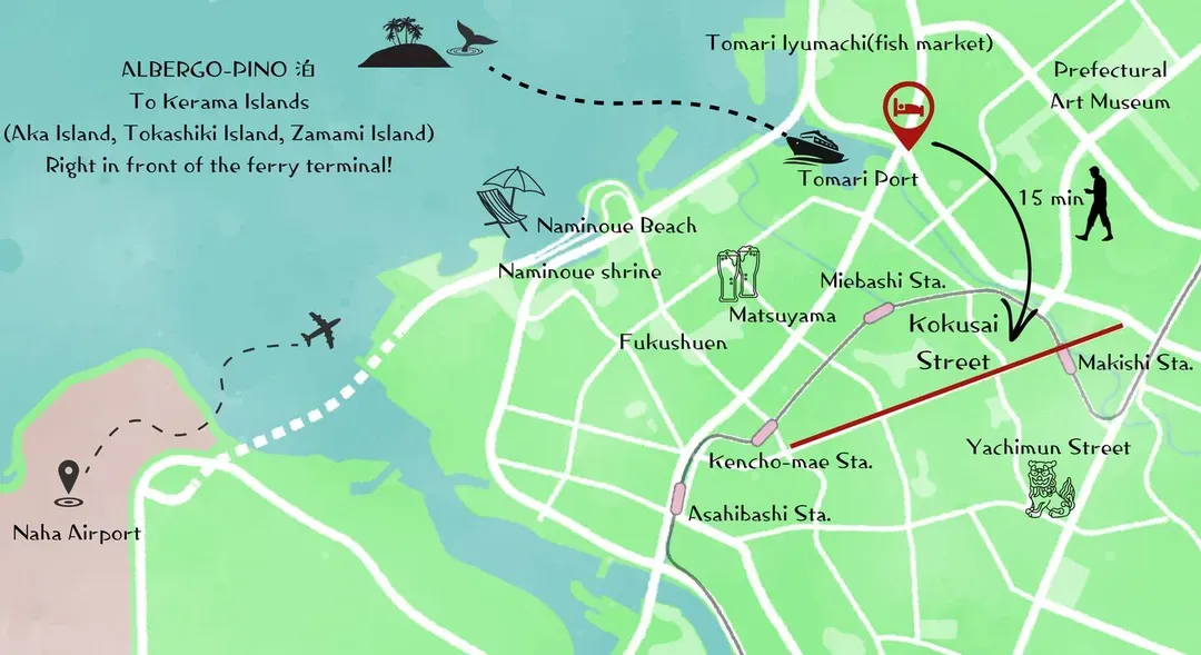 泊二丁目旅居｜近那霸泊港/碼頭旅客總站大樓步行5分