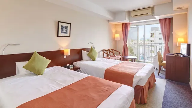 [Agarikan] Standard Twin Room A simple Western-style room equipped with a balcony.