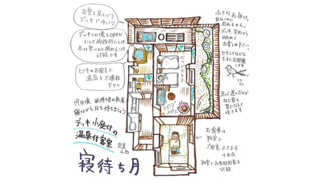 松泉閣 花月旅館｜越後湯澤站步行5分-寝待ち月:和室附露天浴池【不挑房】-1