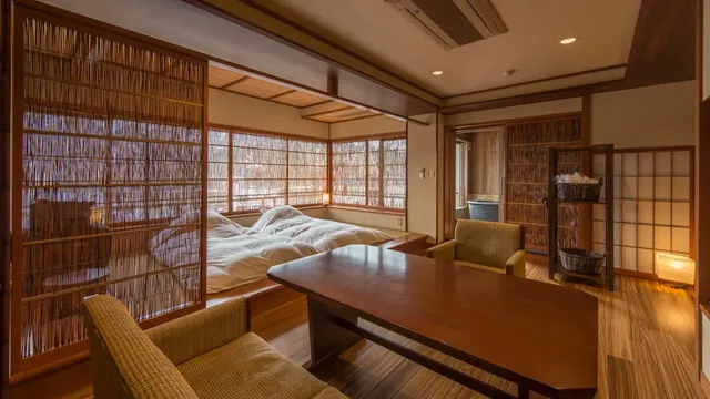 松泉閣 花月旅館｜越後湯澤站步行5分-更待ち月:和室附露天浴池【不挑房】-2