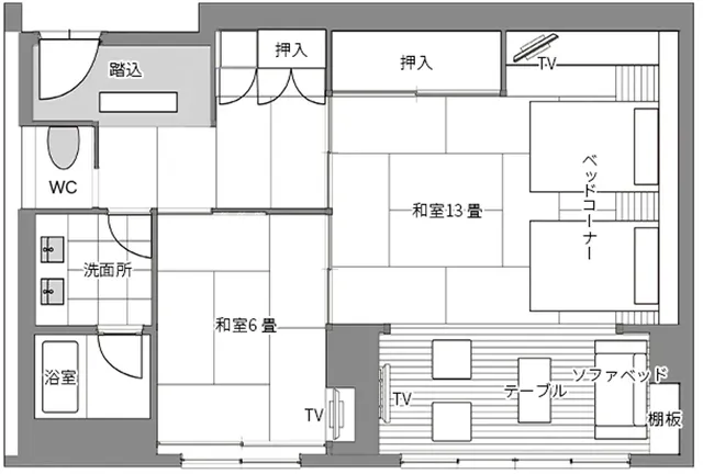 山代溫泉 瑠璃光-月棟A型標準隔間和洋室【不挑房】-5