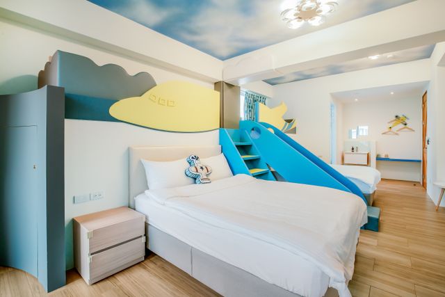 오션 파티 페밀리 펀 홈스테이 (Ocean Party Family Fun Homestay)-Superior Family Room With Balcony-Blue-7