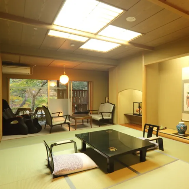 鬼怒川溫泉花之宿松屋旅館｜鬼怒川溫泉站徒步3分/大浴場/日光東照宮開車30分-和室｜露天風呂、10張榻榻米、庭園【不挑房】-1