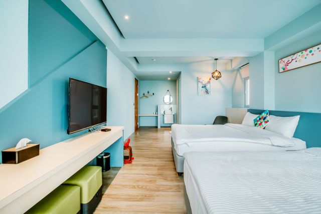 오션 파티 페밀리 펀 홈스테이 (Ocean Party Family Fun Homestay)-Sea View Quad Room With Balcony-Nordic-3