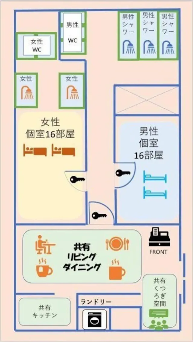步行僅4分鐘到達巴士站！免費Wi-Fi、共用休息室和廚房-背包客房｜限女性-7