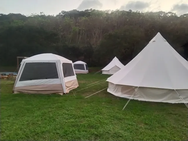 黃金好望角露營區 | 限時優惠75折！超美夕陽懶人露營，豪華一泊二食-經典鐘型帳-3