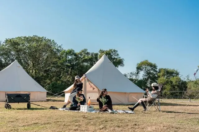 黃金好望角露營區 | 限時優惠75折！超美夕陽懶人露營，豪華一泊二食-豪華鐘型帳-1