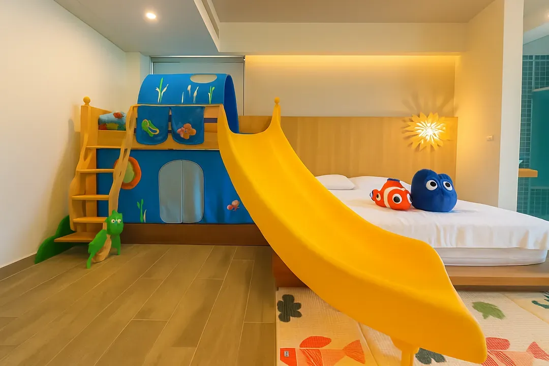 禾渼会馆｜可选购溜滑梯主题房｜亲子友善