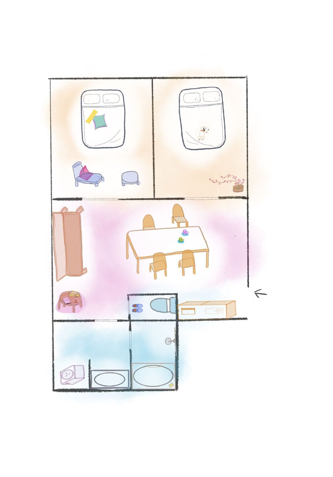 Near Ueno/Asakusa#3mins to Skytree#60㎡ cozy room  D