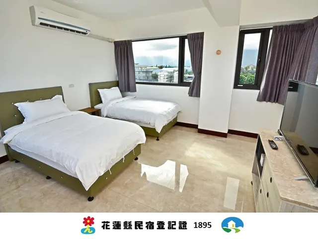 喜悅民宿 | 12-18人花蓮Villa包棟 | 海景&電梯＆大空間-雙人房-兩小床-4