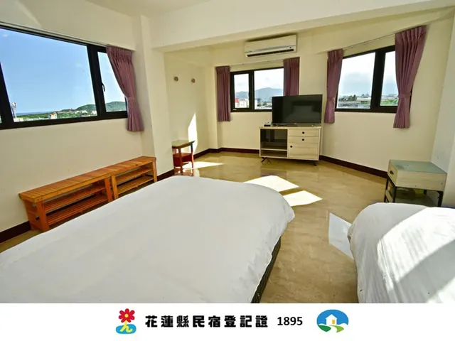 喜悅民宿 | 12-18人花蓮Villa包棟 | 海景&電梯＆大空間-雙人房-兩小床-6