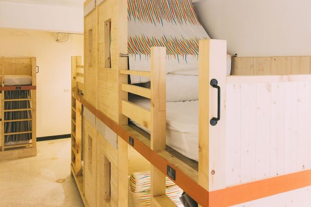 阿信輕旅 Hostel & Cafe｜緊鄰台南孔廟-混合宿舍房的 1 個上下鋪床位-9